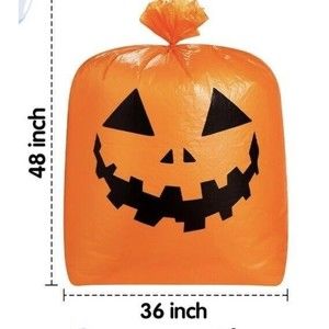 Lawn Bags Pumpkin Jack O Lantern Set Of 6 Multiple Sizes W/ Twist Ties Kimober